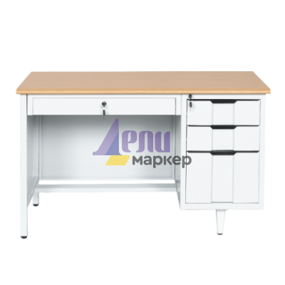 Метално бюро Carmen CR-1310 K - сиво / бук