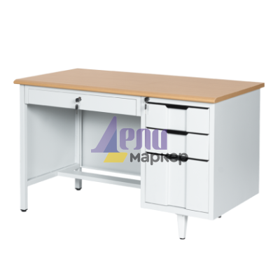 Метално бюро Carmen CR-1310 K - сиво / бук