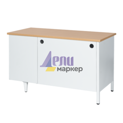 Метално бюро Carmen CR-1310 K - сиво / бук