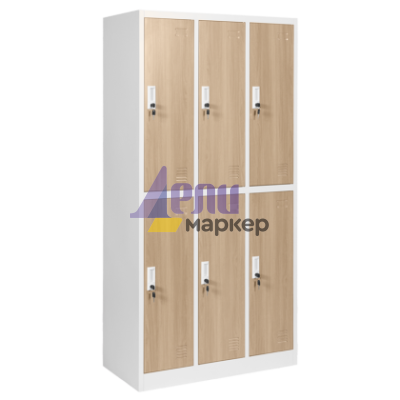 Метален шкаф Carmen CR-1243 K - бял-бук