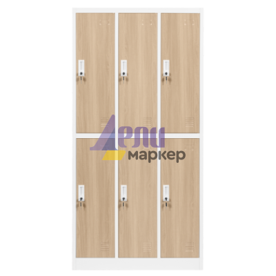 Метален шкаф Carmen CR-1243 K - бял-бук