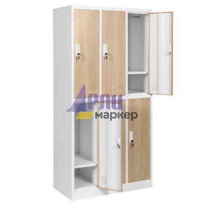 Метален шкаф Carmen CR-1243 K - бял-бук