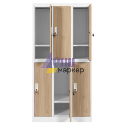 Метален шкаф Carmen CR-1243 K - бял-бук