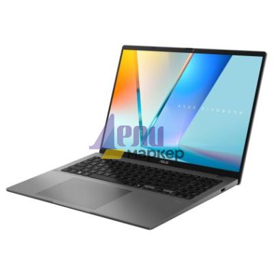 Лаптоп Asus Vivobook S S3607CA-RP036,INTEL ARL H Core Ultra 7 255H 2.0 GHz (24MB Cache, up to 5.1 GHz, 16 cores, 16 Threads); Intel AI Boost NPU, 16." OLED WUXGA(WU) (1920X1200)16:10,LPDDR5 16GB ( on BD),1TB SSD G4,Backlit Num-key, No OS, Matte Gray+Backp