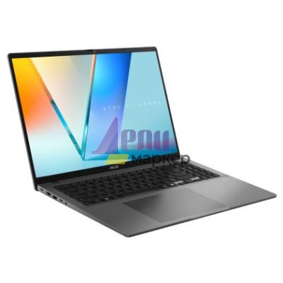 Лаптоп Asus Vivobook S S3607CA-RP036,INTEL ARL H Core Ultra 7 255H 2.0 GHz (24MB Cache, up to 5.1 GHz, 16 cores, 16 Threads); Intel AI Boost NPU, 16." OLED WUXGA(WU) (1920X1200)16:10,LPDDR5 16GB ( on BD),1TB SSD G4,Backlit Num-key, No OS, Matte Gray+Backp