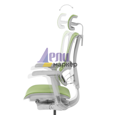 Ергономичен стол ERGOHUMAN IOO ELITE 2 - сива рамка - зелен