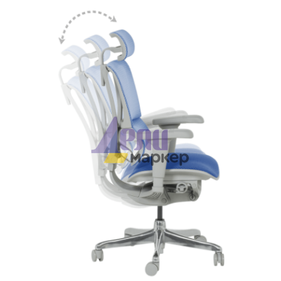 Ергономичен стол ERGOHUMAN IOO ULTRA - сива рамка - син