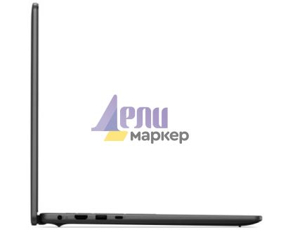 Лаптоп Dell 16 DC16250, Intel Core 5 120U (10 cores, up to 5.0 GHz), 16.0" FHD+(1920x1200) AG, 300nits, 16GB, 2x8GB, DDR5, 5200 MT/s, 512GB M.2 PCIe, Intel Graphics, Cam, FPR, Wi-Fi 6, Backlit Kb, Ubuntu, Carbon Black, 3Y PS