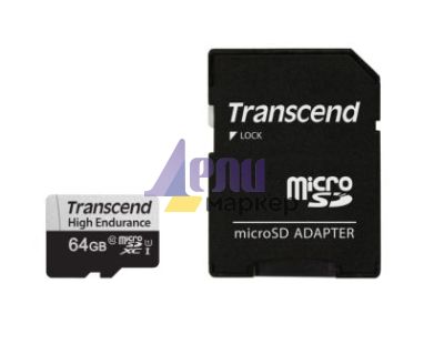 Памет Transcend 64GB micro SD w/ adapter U1, High Endurance