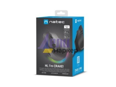 Мишка Natec Vertical Mouse Crake 2 Pro 12800DPI Optical Black