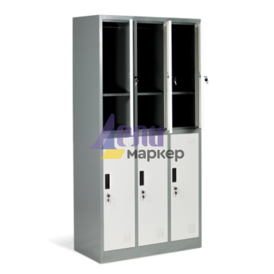 Метален шкаф Carmen CR-1243 K LUX - сив+тъмносив