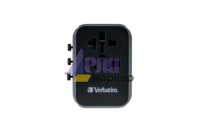 Адаптер Verbatim UTA-03 Universal Travel Adapter with 1 x USB-C PD 30W & QC 3.0 / 2 x USB-C / 2 x USB-A