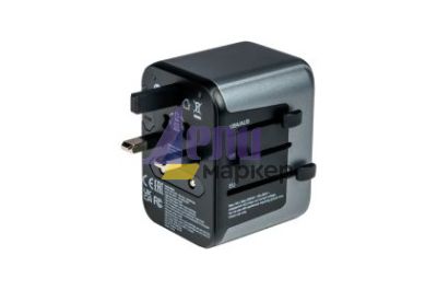 Адаптер Verbatim UTA-03 Universal Travel Adapter with 1 x USB-C PD 30W & QC 3.0 / 2 x USB-C / 2 x USB-A