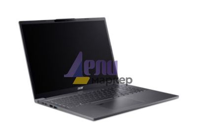 Лаптоп Acer Aspire 16, A16-71M-70ER,Intel Core Ultra 7 155H (up to 4.80GHz, 24MB), 16" WUXGA+ (2048x1280) OLED 120Hz, 400nit, 1*16GB DDR5X 4600MHz, 512GB PCIe NVMe SSD, Intel UMA, FHD Cam, WiFi 6E, BT 5.3, Backlit Kbd, No OS, Steel Gray
