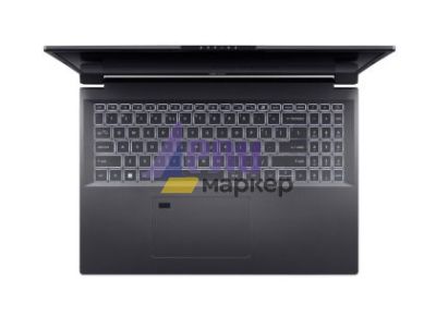 Лаптоп Acer Aspire 16, A16-71M-70ER,Intel Core Ultra 7 155H (up to 4.80GHz, 24MB), 16" WUXGA+ (2048x1280) OLED 120Hz, 400nit, 1*16GB DDR5X 4600MHz, 512GB PCIe NVMe SSD, Intel UMA, FHD Cam, WiFi 6E, BT 5.3, Backlit Kbd, No OS, Steel Gray