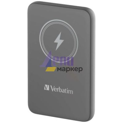 Външна батерия Verbatim MCP-10GY Power Pack 10000 mAh with UBS-C PD 20W / Magnetic Wireless Charging 15W Grey
