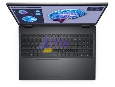 Лаптоп Dell Precision 7680, Intel Core i7-13850HX (30MB, 20 Cores (8P+12E) up to 5.3GHz), 16" FHD+ (1920x1200), WVA AG 500 nits, IR Cam, 16GB, 1x16GB 4800MT/s CAMM, 512GB M.2 PCIe x4 NVMe, NVIDIA RTX 2000 Ada 8 GB DDR6, Wi-Fi 6E, BT, FPR, Backlit, Win 11