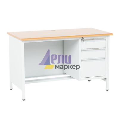 Метално бюро Carmen CR-1314 K - сиво / бук