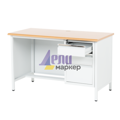 Метално бюро Carmen CR-1314 K - сиво / бук