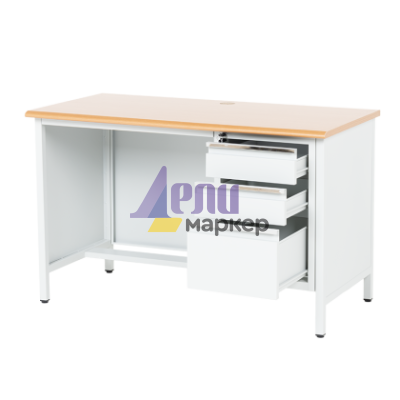 Метално бюро Carmen CR-1314 K - сиво / бук