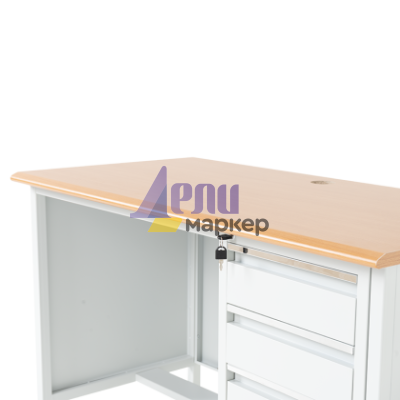 Метално бюро Carmen CR-1314 K - сиво / бук