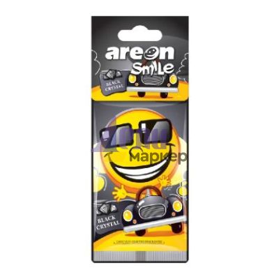 Ароматизатор за кола Ареон Smile Черен Кристал, хартиен