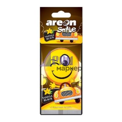 Ароматизатор за кола Ареон Smile Черна Ванилия, хартиен
