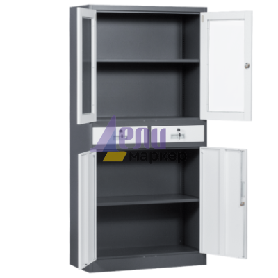 Метален шкаф Carmen CR-1247 Е L SAND - бял - графит