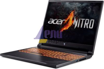 Лаптоп Acer Nitro 16, ANV16-71-76BW, Intel Core i7-14650HX (up to 5.2GHz, 30MB), 16" FHD IPS up to 165Hz SlimBezel, 16GB DDR5 (1 slot free), 512GB PCIe NVMe SSD, GeForce RTX 4050 6GB GDDR6, Wi-Fi 6 AX201+BT5.2, Killer E2650, HD Cam, KB Backlight, No OS, B