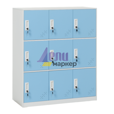 Метален шкаф Carmen CR-1298 K - бял / син