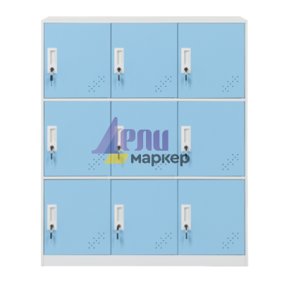 Метален шкаф Carmen CR-1298 K - бял / син