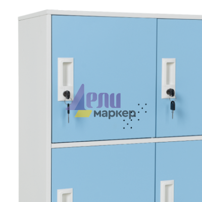Метален шкаф Carmen CR-1298 K - бял / син