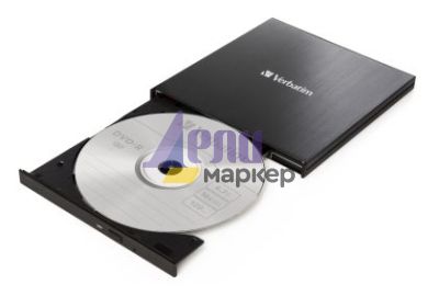 Оптично устройство Verbatim External Slimline CD/DVD Writer USB 3.2 Gen 1/USB-C
