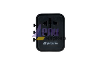 Адаптер Verbatim UTA-02 Universal Travel Adapter with 1 x USB-C PD 20W / 1 x USB-A QC 3.0