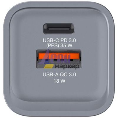 Зарядно устройство Verbatim GNC-35 GaN Charger 2 Port 35W USB A/C (EU/UK/US)