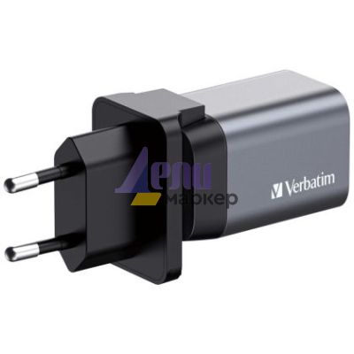 Зарядно устройство Verbatim GNC-35 GaN Charger 2 Port 35W USB A/C (EU/UK/US)