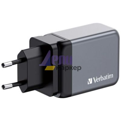 Зарядно устройство Verbatim GNC-65 GaN Charger 3 Port 65W USB A/C (EU/UK/US)