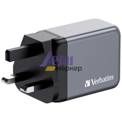 Зарядно устройство Verbatim GNC-65 GaN Charger 3 Port 65W USB A/C (EU/UK/US)