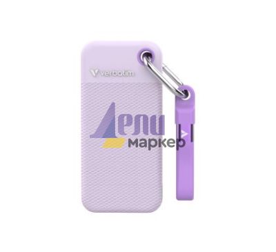 Твърд диск Verbatim Pocket SSD USB 3.2 Gen 2 1TB Purple incl. two rubber sleeves