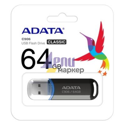 Памет ADATA C906 64GB USB 2.0 Black