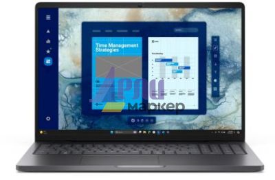 Лаптоп Dell Pro 16 PC16250, Intel 5 120U (10 cores, up to 5.0 GHz), 16" FHD+(1920x1200) 300nits AG, 8 GB: 1x8 GB, DDR5, 5600 MT/s, 512 GB TLC SSD, Intel Graphics, FHD HDR IR Cam and Mic, Wi-Fi 6E, FPR, Backlit Kb, Win11 Pro, Magnetite, 3Y PS