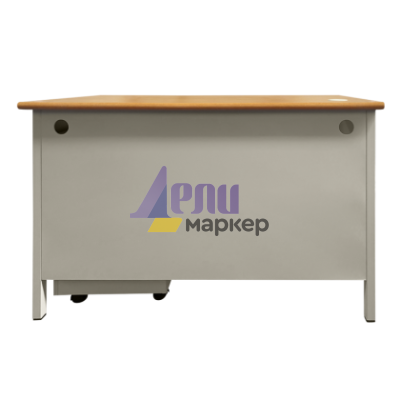 Метално бюро Carmen CR-1320 L - сиво / бук