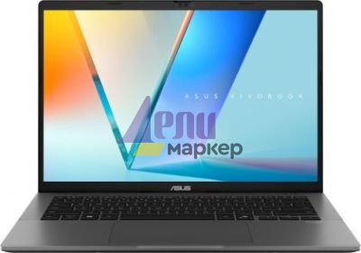 Лаптоп Asus Vivobook S M3407KA-SF030,AMD Ryzen 5 AI,14.0 OLED WUXGA(WU) 1920X1200 16:10 Bend+300nits Glare DCI-P3:95% Glare 60 Hz,16GB DDR5 (on BD),1TB SSD,Backlit Chiclet Keyboard with Num-key, No OS, Matt Grey, AI PC +Backpack