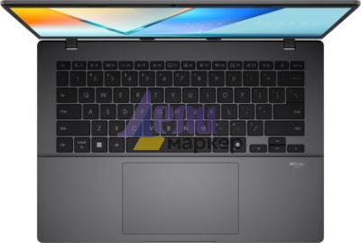 Лаптоп Asus Vivobook S M3407KA-SF030,AMD Ryzen 5 AI,14.0 OLED WUXGA(WU) 1920X1200 16:10 Bend+300nits Glare DCI-P3:95% Glare 60 Hz,16GB DDR5 (on BD),1TB SSD,Backlit Chiclet Keyboard with Num-key, No OS, Matt Grey, AI PC +Backpack