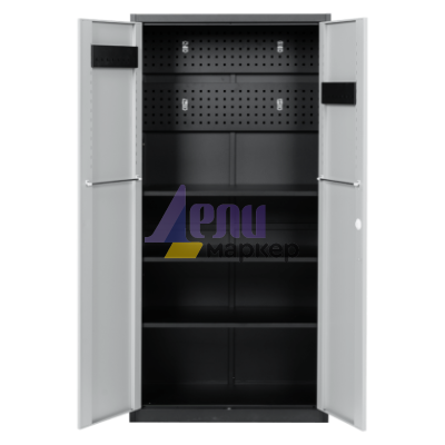 Метален шкаф за инструменти Carmen CR-1226 L SAND - черен-сребърен