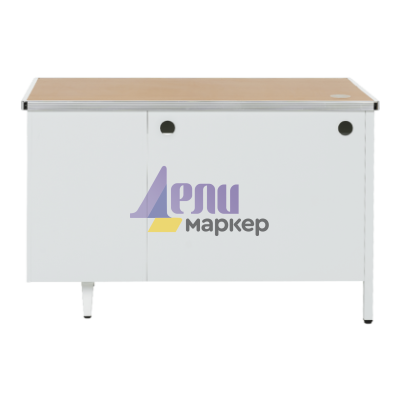 Метално бюро Carmen CR-1318 L - сиво / бук