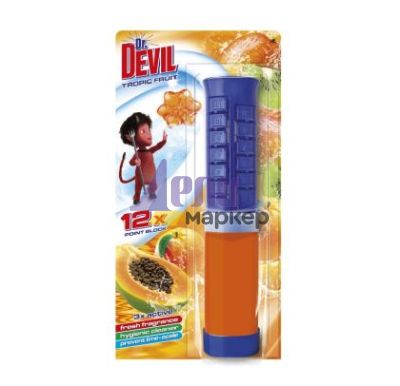 Ароматизатор за тоалетна Dr.Devil Point Block Гел диск, 75 ml, Tropic Fruit