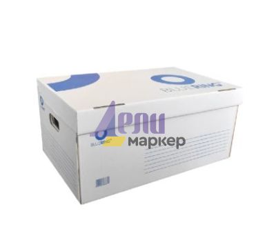 Кашон за архивни кутии Bluering Картонен, 540x360x250 mm, Бял