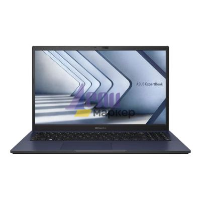 Лаптоп Asus ExpertBook B1 B1502CBA-UI53C0X, Intel Core i5-1235U (3.30 GHz up to 4.40 GHz, 12MB), 15.6" FHD IPS(1920x1080), Intel Iris Xe Graphics, 16GB DDR4 on BD. (1 slot free), 512GB M.2 NVMe,VGA,HDMI,1xThunderbolt,RJ45, Windows 11 Pro, Black