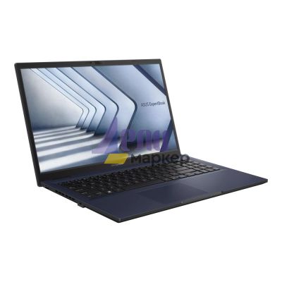 Лаптоп Asus ExpertBook B1 B1502CBA-UI53C0X, Intel Core i5-1235U (3.30 GHz up to 4.40 GHz, 12MB), 15.6" FHD IPS(1920x1080), Intel Iris Xe Graphics, 16GB DDR4 on BD. (1 slot free), 512GB M.2 NVMe,VGA,HDMI,1xThunderbolt,RJ45, Windows 11 Pro, Black